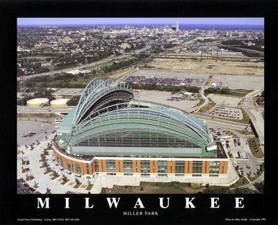 Milwaukee, Wisconsin - Brewers at Miller Park by Mike Smith Wall Art Décor 22 x 28 Art Print