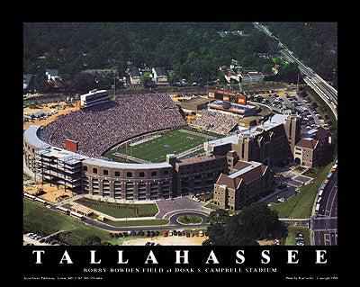 Tallahassee, Florida - Bobby Bowden Field at Doak S. Campbell Stadium by Brad Geller Wall Art Décor 22 x 28 Art Print