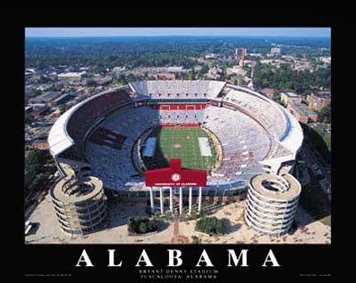 University of Alabama - Bryant-Denny Stadium, Tuscaloosa by Mike Smith Wall Art Décor 22 x 28 Art Print