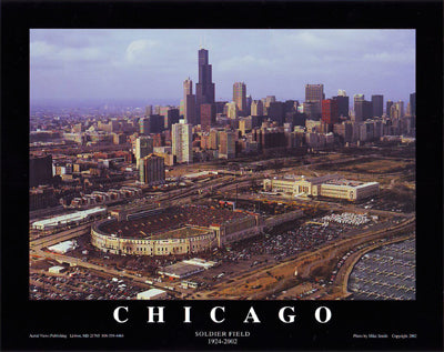 Chicago, Illinois - Soldier Field 1924-2002 by Mike Smith Wall Art Décor 8 x 10 Art Print