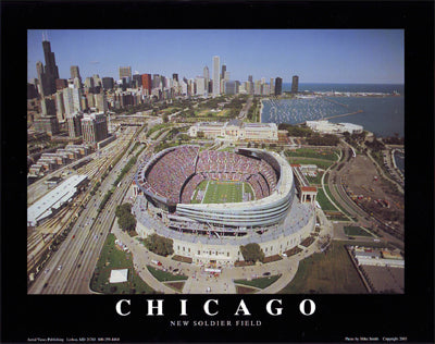 Chicago, Illinois - New Soldier Field by Mike Smith Wall Art Décor 8 x 10 Art Print
