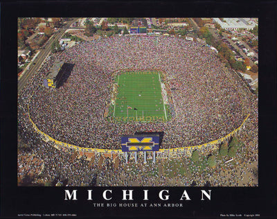 Michigan Stadium - University of Michigan, Ann Arbor by Mike Smith Wall Art Décor 8 x 10 Art Print
