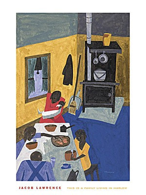 This is a Family Living in Harlem by Jacob Lawrence Wall Art Décor 24 x 18 Art Print