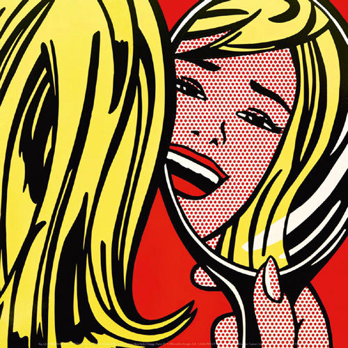 Girl in Mirror, 1963 by Roy Lichtenstein Wall Art Décor 11 7/8 x 11 7/8 Art Print
