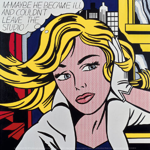 M-Maybe a Girl's Picture, 1965 by Roy Lichtenstein Wall Art Décor 11 7/8 x 11 7/8 Art Print