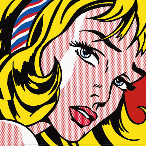 Girl with Hair Ribbon, 1965 by Roy Lichtenstein Wall Art Décor 11 7/8 x 11 7/8 Art Print