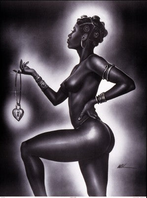Lock and Key Female by WAK – Kevin A. Williams Wall Art Décor 32 x 24 Art Print
