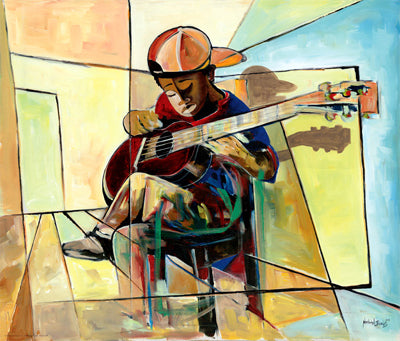 Little Musician by Nathaniel Barnes Wall Art Décor 14 x 16 1/2 Art Print