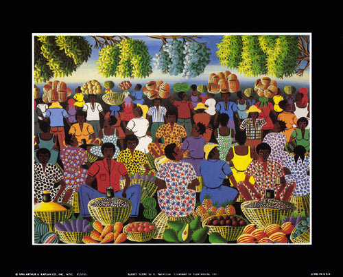 Market Scene by Rodrigue Mervilus Wall Art Décor 8 x 10 Art Print