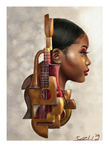 Mahogany Strings by Salaam Muhammad Wall Art Décor 23 x 17 Art Print