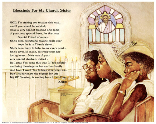 Blessings for My Church Sister by Batteryman Wall Art Décor 8 x 10 Art Print