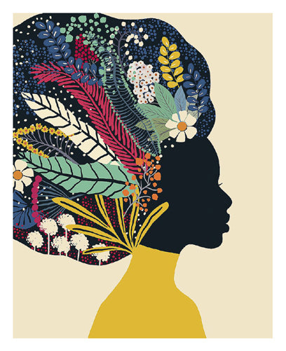 Afro Woman in Yellow by Ioana Horvat Wall Art Décor 27 x 22 Art Print