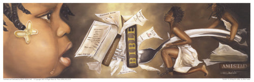 Tough to Swallow Girl small by Edwin Lester Wall Art Décor 7 1/4 x 22 Art Print