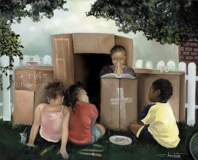 Let's Play Church by Edwin Lester Wall Art Décor 18 x 22 Art Print