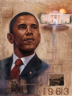 In Our Lifetime Barack Obama by WAK - Kevin A. Williams Wall Art Décor 34 x 24 Art Print