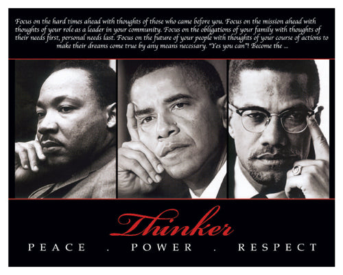 Thinker Trio: Peace, Power, Respect by Anon Wall Art Décor 8 x 10 Art Print