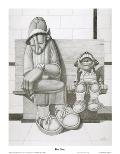 Bus Stop by Cbabi Bayoc Wall Art Décor 27 x 21 Art Print