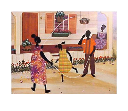 Jump Rope by Bryan Greene Wall Art Décor 19 7/8 x 23 Art Print