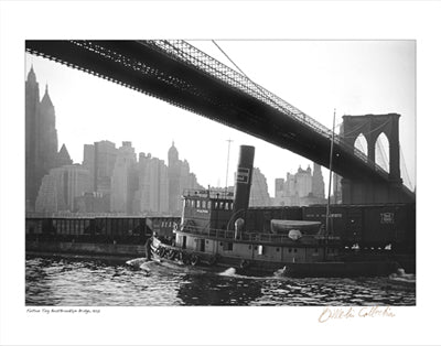 Fulton Tug Boat, Brooklyn Bridge, 1920 by Merlis Collection Wall Art Décor 11 x 14 Art Print
