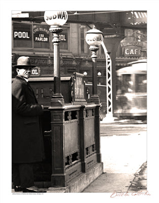 Subway Entrance, Flatbush and Atlantic Aves, Brooklyn by Merlis Collection Wall Art Décor 14 x 11 Art Print