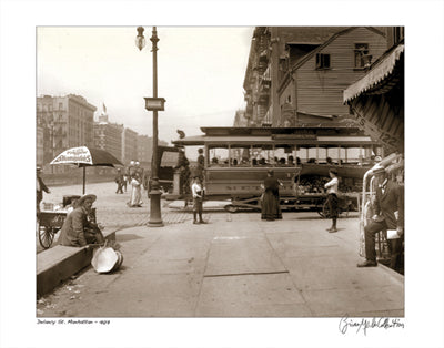 Delancey Street, Manhattan, 1907 by Merlis Collection Wall Art Décor 11 x 14 Art Print