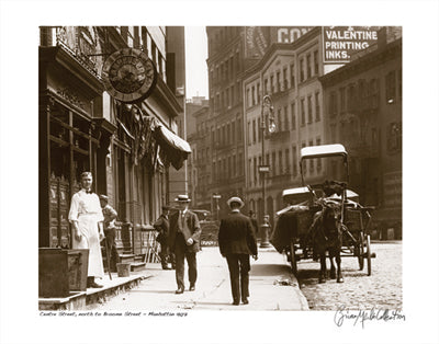 Centre Street North to Broome Street, Manhattan, 1907 by Merlis Collection Wall Art Décor 11 x 14 Art Print