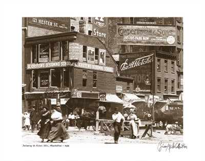 Delancey and Essex Streets, Manhattan, 1908 by Merlis Collection Wall Art Décor 11 x 14 Art Print
