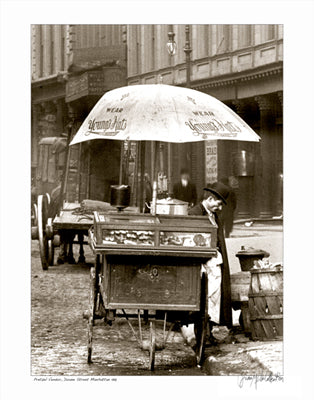 Pretzel Vendor, Duane Street, Manhattan, 1918 by Merlis Collection Wall Art Décor 14 x 11 Art Print