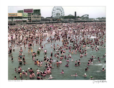 Bathers at Coney Island, 1951 Color by Merlis Collection Wall Art Décor 11 x 14 Art Print