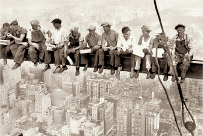 Eating Above Manhattan by Anon Wall Art Décor 24 x 36 Art Print