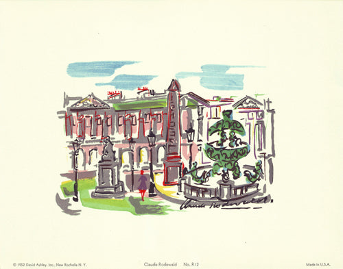 Parisian Street Scene #12 by Claude Rodewald Wall Art Décor 9 7/8 x 12 5/8 Art Print