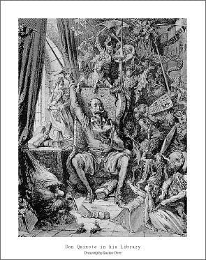 Don Quixote in His Library by Gustave Dore Wall Art Décor 28 x 22 Art Print