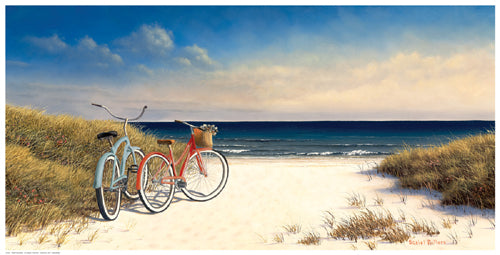 Hampton Bikes by Daniel Pollera Wall Art Décor 12 ½ x 24 ½ Art Print