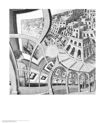 Print Gallery by M.C. Escher Wall Art Décor 25 5/8 x 21 3/4 Art Print