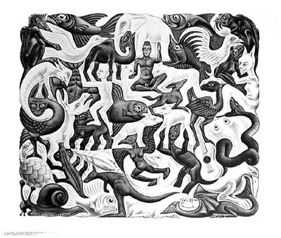 Mosaic II by M.C. Escher Wall Art Décor 21 3/4 x 25 5/8 Art Print