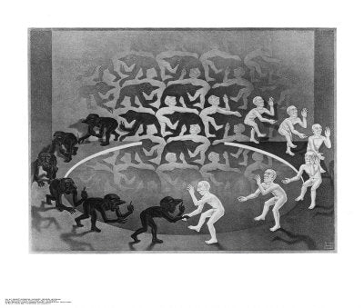 Encounter by M.C. Escher Wall Art Décor 21 3/4 x 25 5/8 Art Print