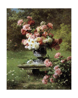 Peonies in a Wild Garden by Louis-Marie Lemaire Wall Art Décor 29 x 23 Art Print