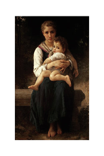 Two Sisters by William-Adolphe Bouguereau Wall Art Décor 31 3/8 x 21 Art Print