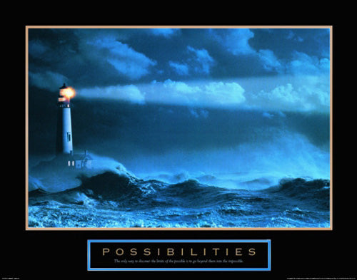 Possibilities: Lighthouse by Anon Wall Art Décor 22 x 28 Art Print