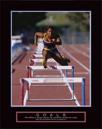 Goals - Runner Jumping Hurdles by Anon Wall Art Décor 28 x 22 Art Print