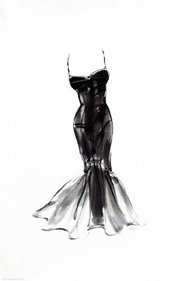 Black Dress with Flair by Tina Amico Wall Art Décor 16 x 10 Art Print