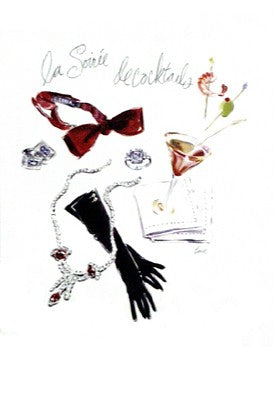 La Soirée de Cocktails by Tina Amico Wall Art Décor 16 x 11 Art Print