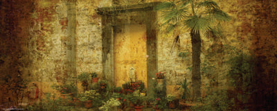 Golden Door with Palm by Anon Wall Art Décor 8 x 20 Art Print