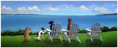 Pups with a View by Carol Saxe Wall Art Décor 8 1/2 x 20 1/2 Art Print