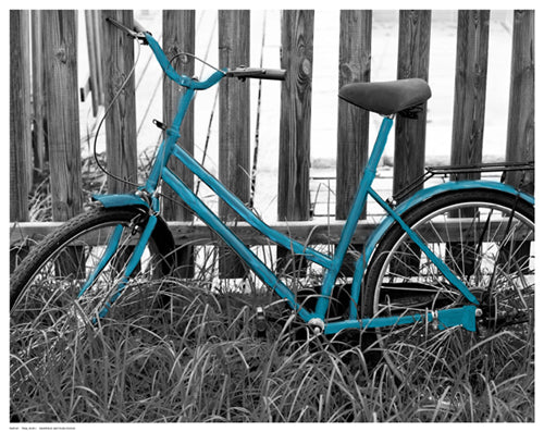 Teal Bike I by Anon Wall Art Décor 11 1/2 x 14 1/2 Art Print
