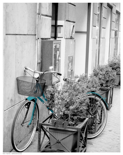 Teal Bike II by Anon Wall Art Décor 14 1/2 x 11 1/2 Art Print