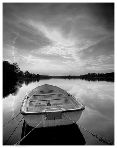 Rowboat on Summer Lake by Anon Wall Art Décor 14 1/2 x 11 1/2 Art Print