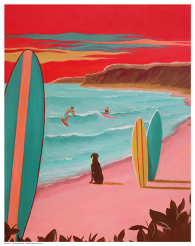 Ditch Plains Surf by Carol Saxe - Coastal Wall Art Print