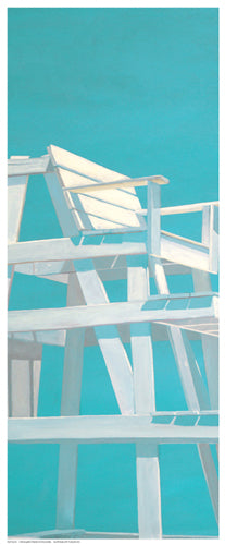 Life Guard Stand turquoise by Carol Saxe Wall Art Décor 20 ½ x 8 ½ Art Print