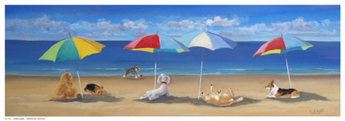 Umbrella Paws by Carol Saxe Wall Art Décor 6 ½ x 18 ½ Art Print